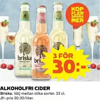 Alkoholfri Cider Briska 33cl