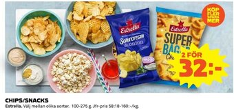 Coop Chips/Snacks Estrella 100-275g erbjuda