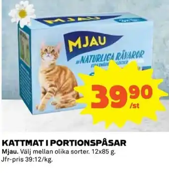 Coop kattmat I Portionspåsar Mjau erbjuda