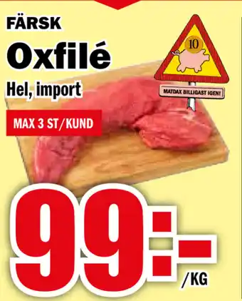 Matdax Oxfilé FÄrsk Hel, import erbjuda