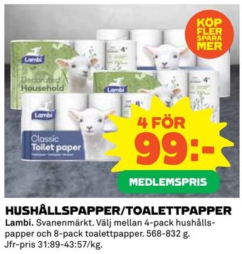 Coop Hushållspapper/toalettpapper erbjuda