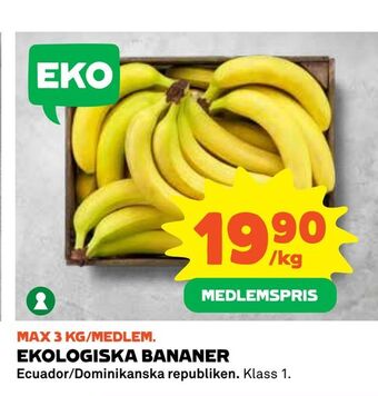 Coop Ekologiska bananer erbjuda
