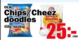 Matdax OLW Chips/Cheez doodles 450g erbjuda