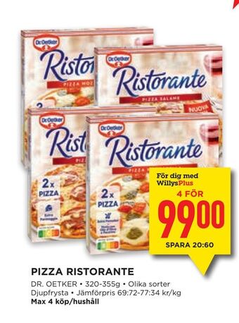 Willys Pizza ristorante erbjuda