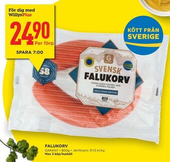 Willys Hemma Falukorv erbjuda