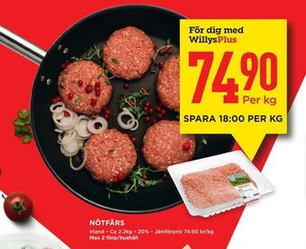 Willys Nötfärs erbjuda