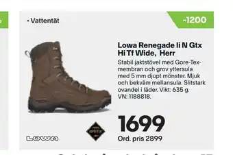 XXL Lowa renegade ii n gtx hi tf wide, herr erbjuda