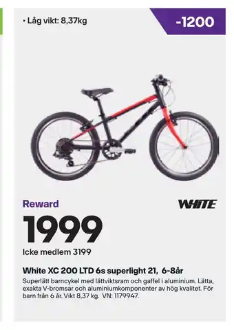 XXL White xc 200 ltd 6s superlight 21, 6-8år erbjuda