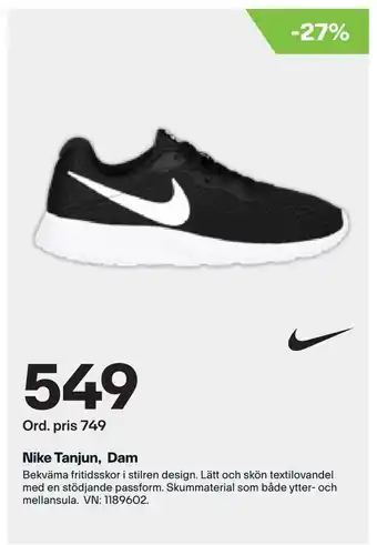 XXL Nike tanjun, dam erbjuda