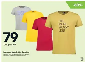 Neomondo malm t-shirt, dam/herr