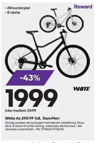 White ax 290 ff 1x8, dam/herr