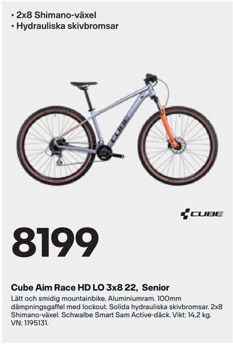 Cube aim race hd lo 3x8 22, senior