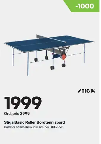 XXL Stiga basic roller bordtennisbord erbjuda