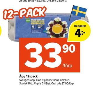 Coop Extra Ägg 12-pack erbjuda