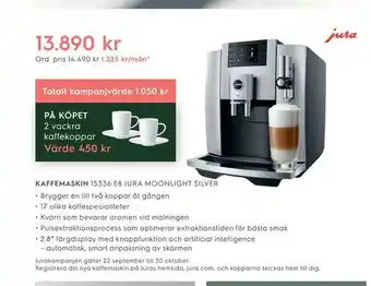 Electrolux Home Kaffemaskin 15336 e8 jura moonlight silver erbjuda