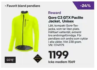 XXL Gore c3 gtx paclite jacket, unisex erbjuda