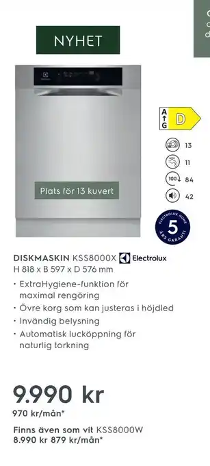 Electrolux Home Diskmaskin kss8000x h 818 x b 597 x d 576 mm erbjuda