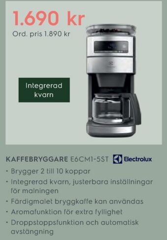 Electrolux Home Electrolux kaffebryggare erbjuda