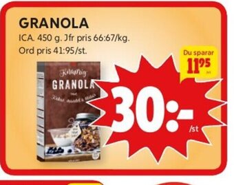 ICA Kvantum Granola erbjuda