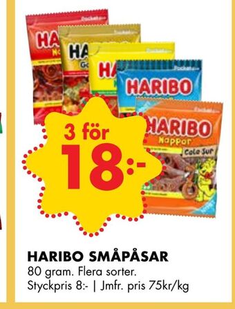 ÖoB Haribo småpåsar erbjuda