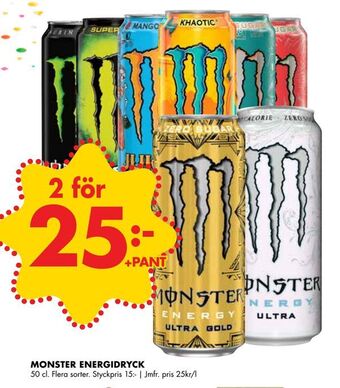 ÖoB Monster energidryck erbjuda