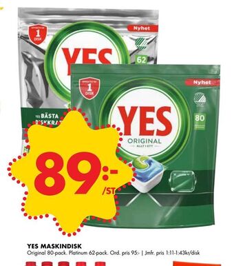 ÖoB Yes maskindisk erbjuda