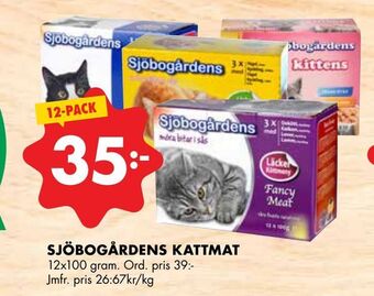 ÖoB Sjöbogårdens kattmat erbjuda
