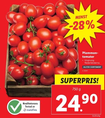 Lidl Plommontomater erbjuda