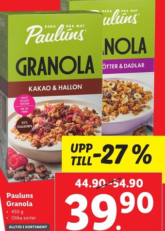 Lidl Pauluns Granola erbjuda