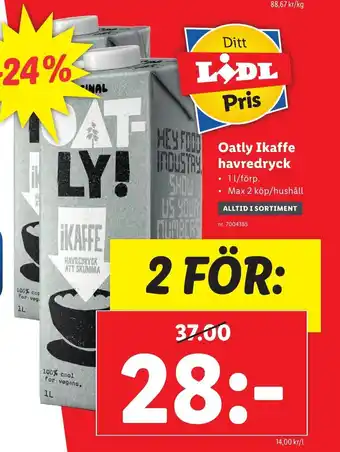 Lidl Oatly Havredryck erbjuda