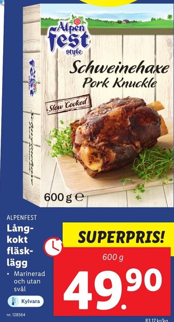 Lidl Alpenfest Långkokt fläsklägg erbjuda