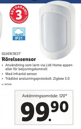 Lidl Silvercrest Rörelsesensor erbjuda