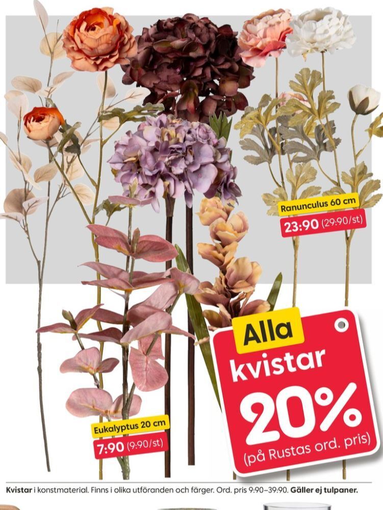 Elsa form blommor erbjudande hos Rusta