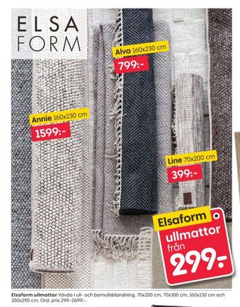 Rusta Elsa form mattor erbjuda
