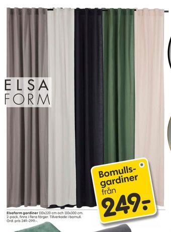 Rusta Elsa form gardiner erbjuda