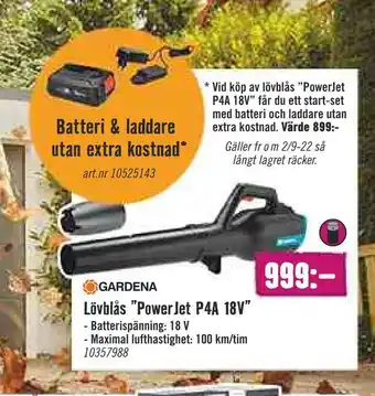 Hornbach Lövblås "powerjet p4a 18v" erbjuda