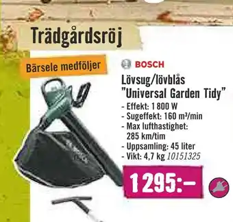 Hornbach Lövsug/lövblås "universal garden tidy" erbjuda