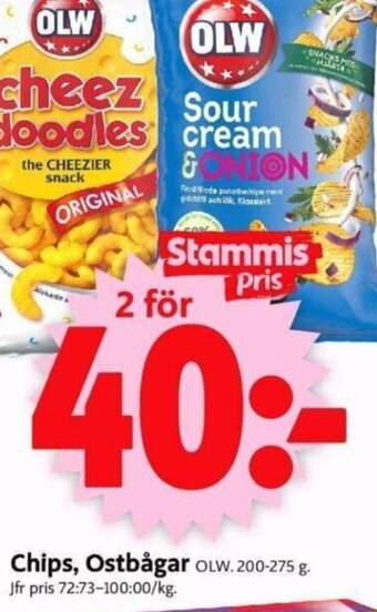 ICA Supermarket OLW Chips, Ostbågar erbjuda