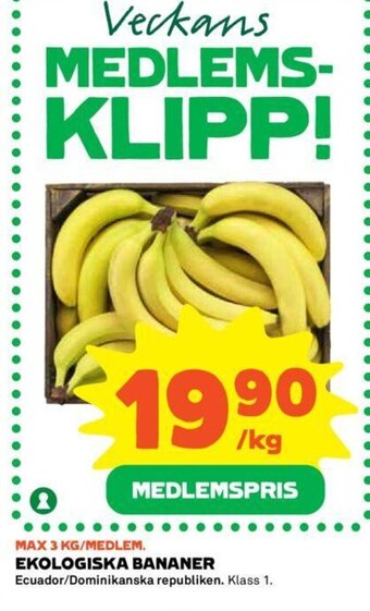 Coop Ekologiska Bananer erbjuda