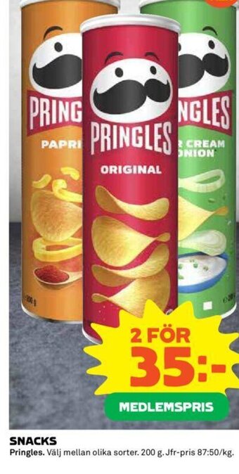 Coop Pringles Snacks erbjuda