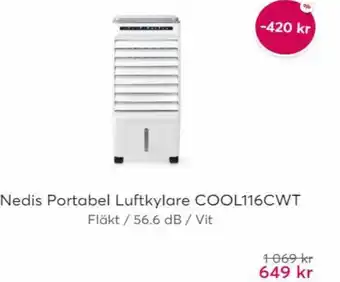 Webhallen Nedis Portabel Luftkylare COOL116CWT erbjuda