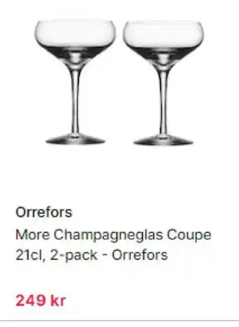 Orrefors More Champagneglas Coupe 21cl, 2-pack