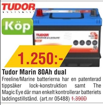Erlandsons Brygga Tudor marin 80ah dual erbjuda