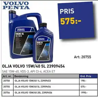 SeaSea Olja volvo 15w/40 5l 23909454 erbjuda