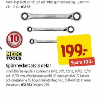 Jula Meec Tools Spärrnyckel erbjuda