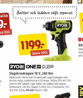 Ryobi Slagskruvdragare