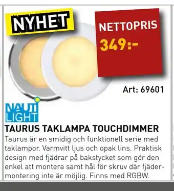 Taurus taklampa touchdimmer