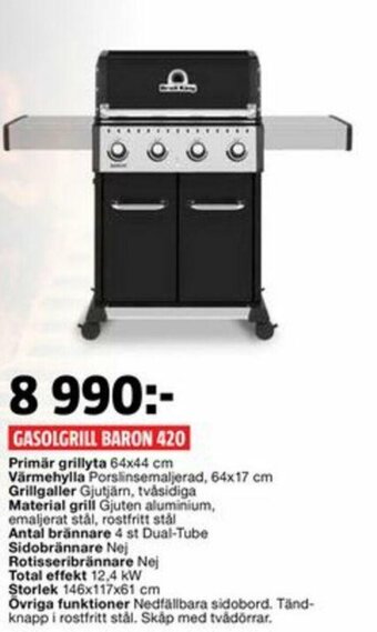Bauhaus Gasolgrill Baron 420 erbjuda