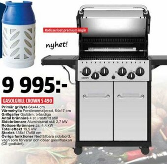 Bauhaus Gasolgrill Crown S 490 erbjuda