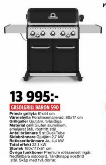 Bauhaus Gasolgrill Baron 590 erbjuda